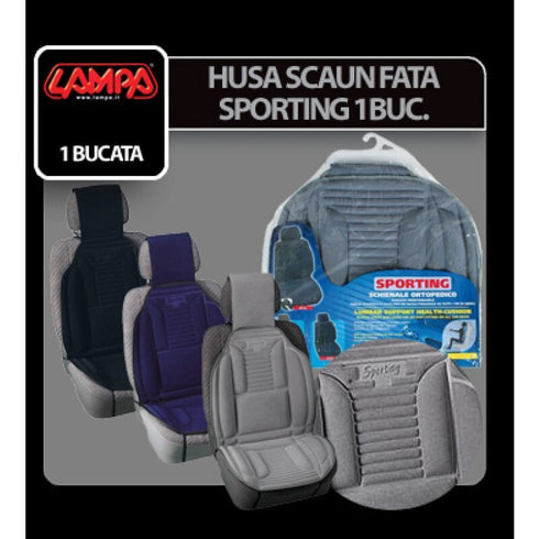 Husa scaun Sporting cu suport lombar 1buc - Negru